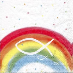 Serviettes en papier ""Arc-en-ciel/Poisson"", 33 x 33 cm, 20 pièces