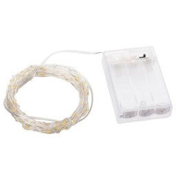 Guirlande lumineuse micro-LED avec compartiment à piles et minuterie de 6 h, avec 100 ampoules LED
