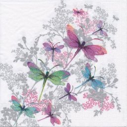 Serviettes en papier ""libellules"", 33 x 33 cm, 20 pcs.