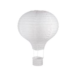 Lampion en papier ""montgolfière"", blanc, 30 cm Ø