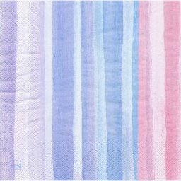 Serviettes en papier ""rayures rose/bleu"", 33 x 33 cm, 20 pièces