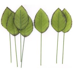 Feuilles de rose. vert, 5 x 3 cm, 20 pièces