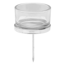 Supports de bougies, argenté, 5 cm Ø, 4 pièces