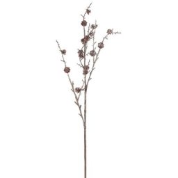 Branche déco avec pommes de pin, enneigé, 89 cm