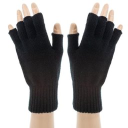 Mitaines en maille, noir