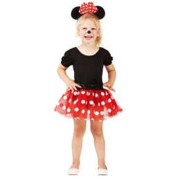 buttinette Déguisement de souris pour enfants, rouge/blanc