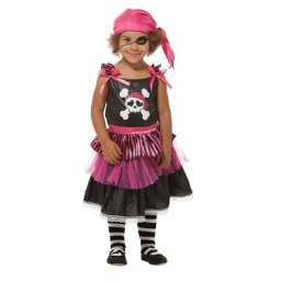 Costume ""pirate"" pour enfants, rose vif/noir