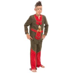 buttinette Costume d'Amérindien ""petit blaireau"" pour enfants, marron/rouge