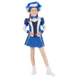 buttinette Déguisement de majorette pour enfants, bleu/blanc