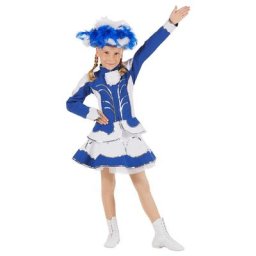 buttinette Déguisement de majorette avec jupe cloche pour enfants, bleu