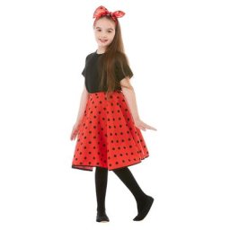 Jupe Rock'n'Roll pour enfants, rouge/noir