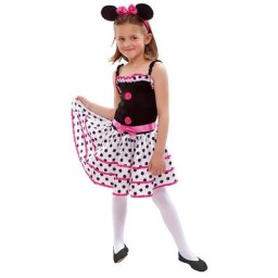 Déguisement ""petite souris"" pour enfants, rose vif/noir/blanc