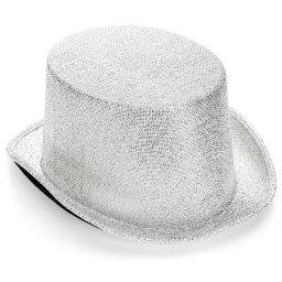 Chapeau haut-de-forme métallisé, argenté