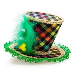 Mini-chapeau haut-de-forme ""clown losanges