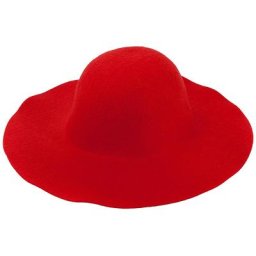 Capeline en feutrine, rouge
