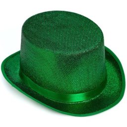 Chapeau haut-de-forme métallisé, vert