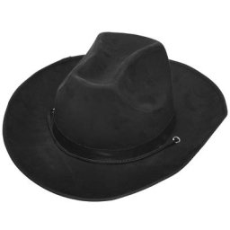 Chapeau de cowboy, noir, tissu suédine