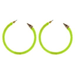 Boucles d'oreilles ""années 80"", vert fluo