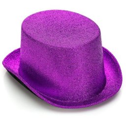 Chapeau haut-de-forme métallisé, violet