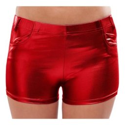Mini-short lamé , rouge