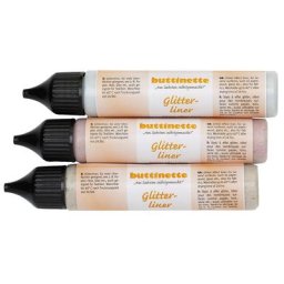 buttinette Stylos à effet scintillant, or/argent/cuivre, 3x 28 ml