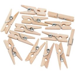 Pinces en bois, nature, 2,5 cm, 100 pièces