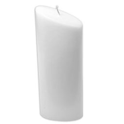 Bougie coupe diagonale, blanc, 5 x 9 x 23 cm