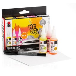 Marabu Kit d'encres à l'alcool ""fluo