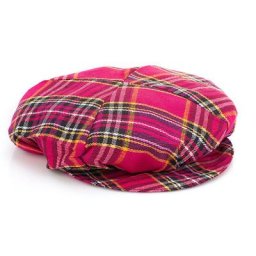 Casquette gavroche à carreaux, rose vif