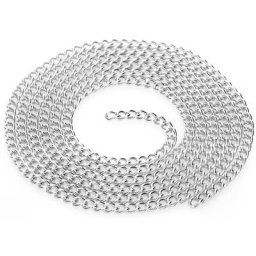 Chaîne à mailles, couleur argent, 2 x 4 mm, 1 m