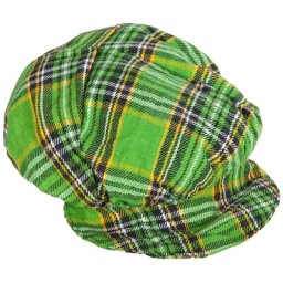 Casquette gavroche à carreaux, vert