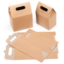 Boîtes cadeaux en carton, marron/couleur naturelle, 12 pièces