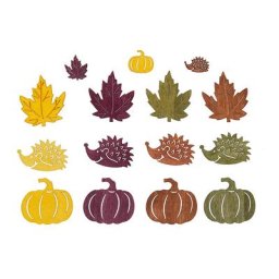 Motifs déco ""automne"", 2 - 4 cm, 36 pièces