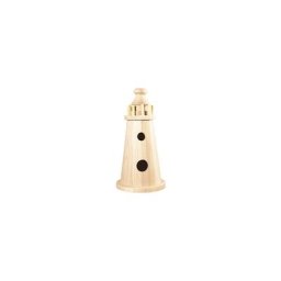 Mini phare en bois brut, 19 cm