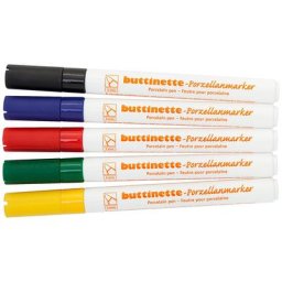 buttinette Feutres pour porcelaine, 5 feutres