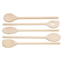 Cuillères en bois, 30 cm, 5 pièces