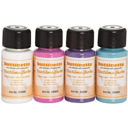 buttinette Set de peintures pour textiles ""tendance"", 4x 50 ml