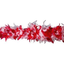 Boa en plumes, rouge/blanc, 90 g, 1,80 m