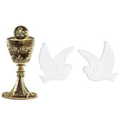 Motifs en cire ""calice & colombes
