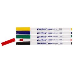 edding Set de marqueurs pour textiles, couleurs primaires, 5 marqueurs