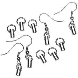 Supports de boucles d'oreilles, argenté