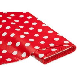 Linge de table épongeable - toile cirée ""pois"", rouge/blanc