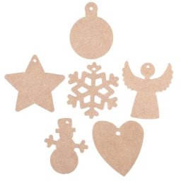 Motifs de Noël en MDF, 8,5 - 15,5 cm, 12 pièces