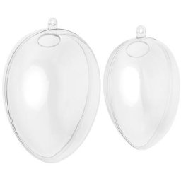 Œufs en plastique avec trou, 8 cm et 10 cm, 2 pièces