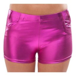 Mini-short lamé, rose vif