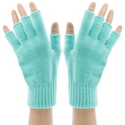 Mitaines en maille, turquoise