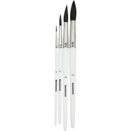 buttinette Pinceaux pour peinture sur soie ""débutant"", 4 pièces