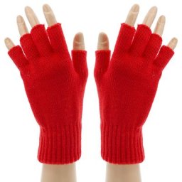 Mitaines en maille, rouge