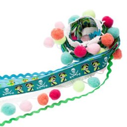 Set de rubans ""enfants"", tons bleus, 7–35 mm, 5x 1 m