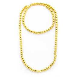 Collier sautoir de perles, doré